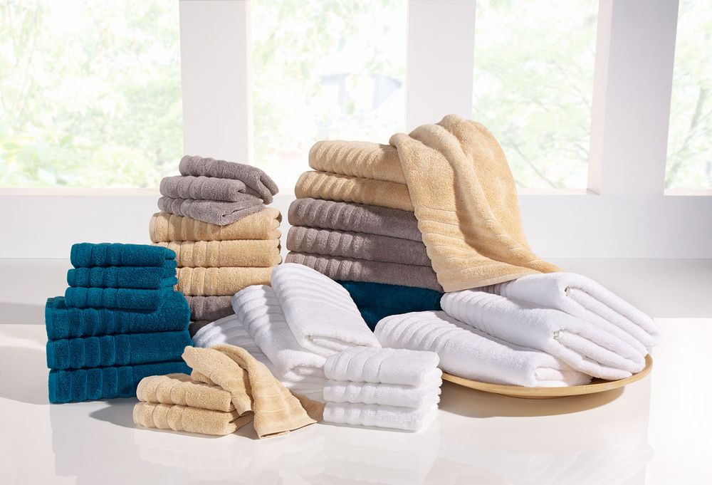 4-tlg. Handtuch-Set aus Baumwolle Beige