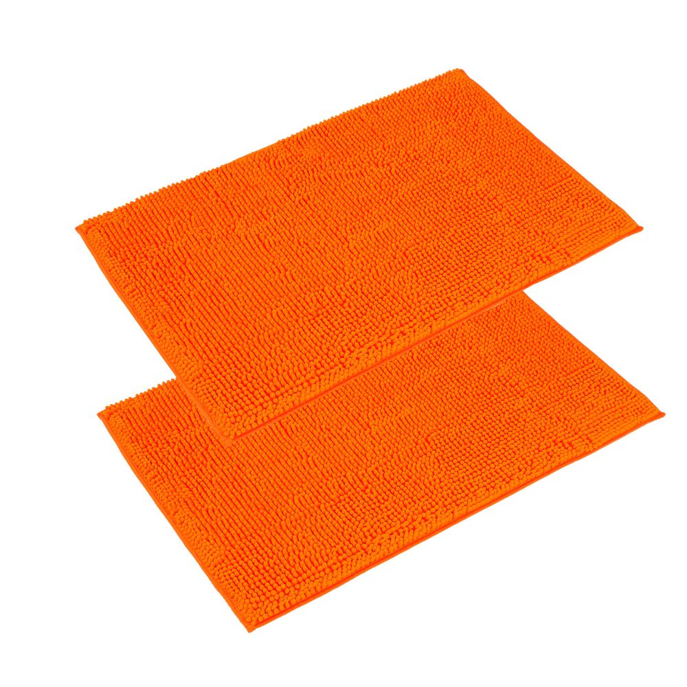 2x Microfaser Badematte Orange Öko-Tex Standard 100