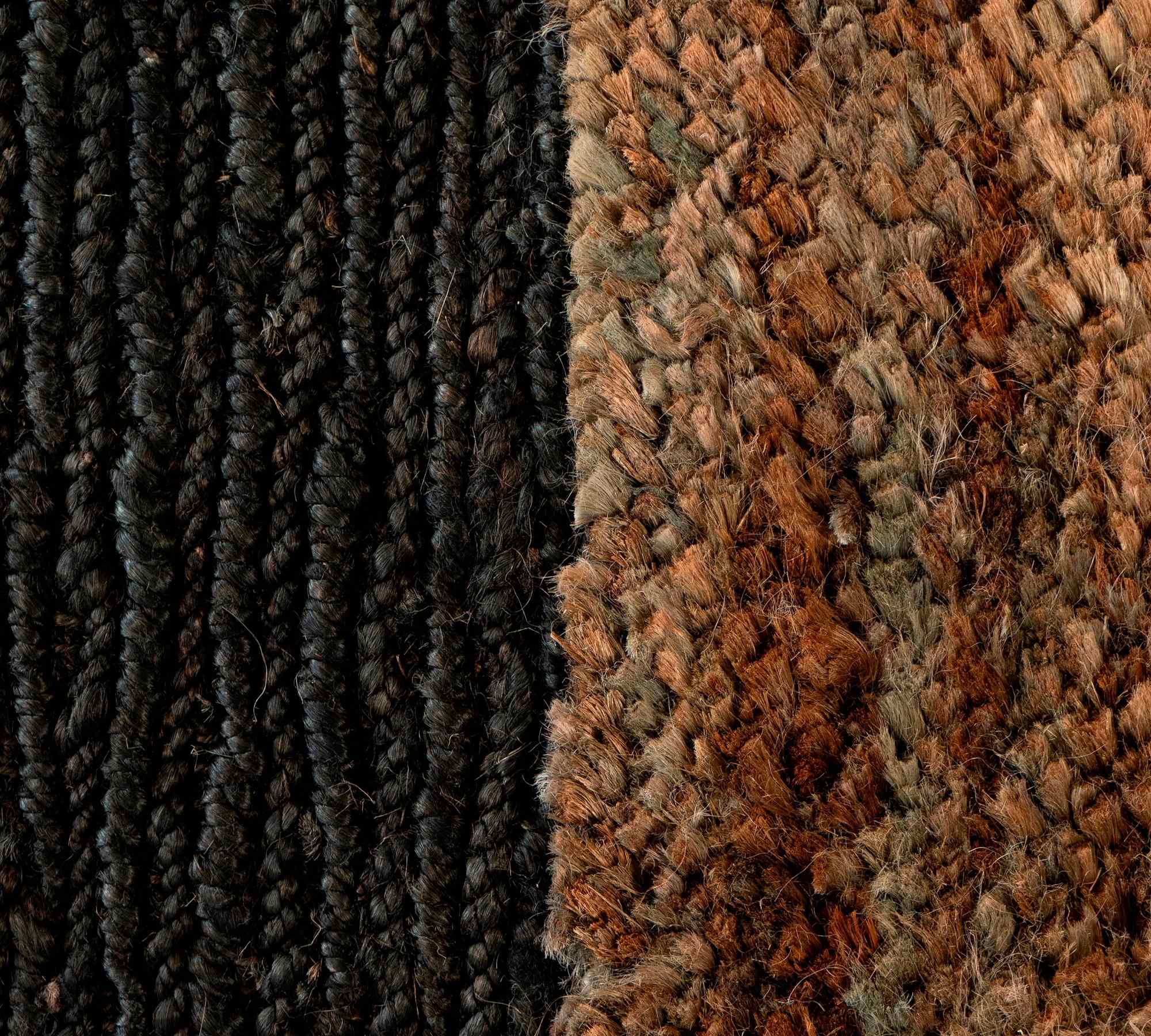 Großer Teppich Baumwolle Hanf Schwarz 250 x 300cm