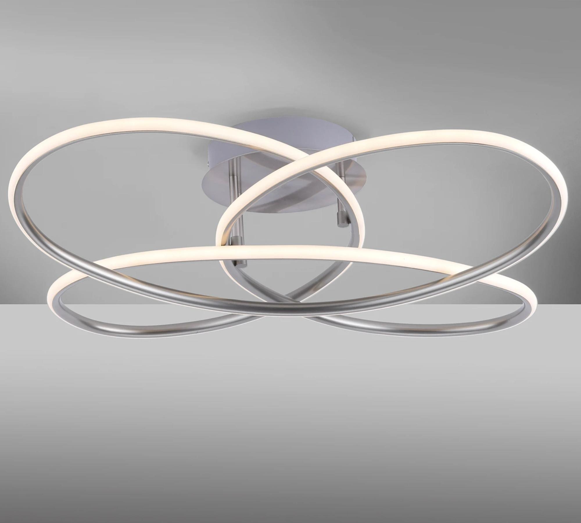 LED-Deckenleuchte Edelstahl Acrylglas Silber