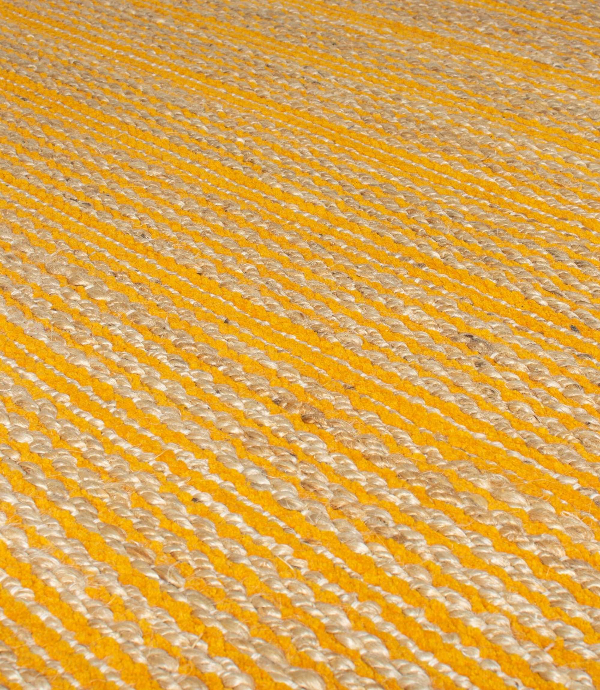 Jute-Chenille-Teppich Equinox Handgewebt Ockergelb 120x170