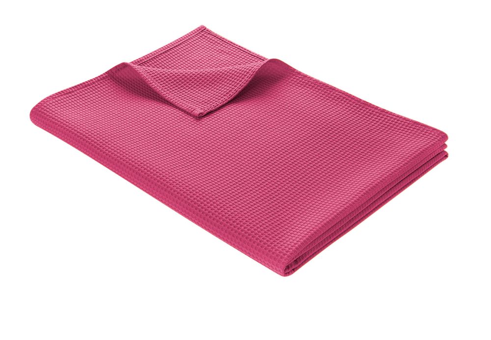 Leichte Decke aus Waffelpiqué 100% Baumwolle Pink Single