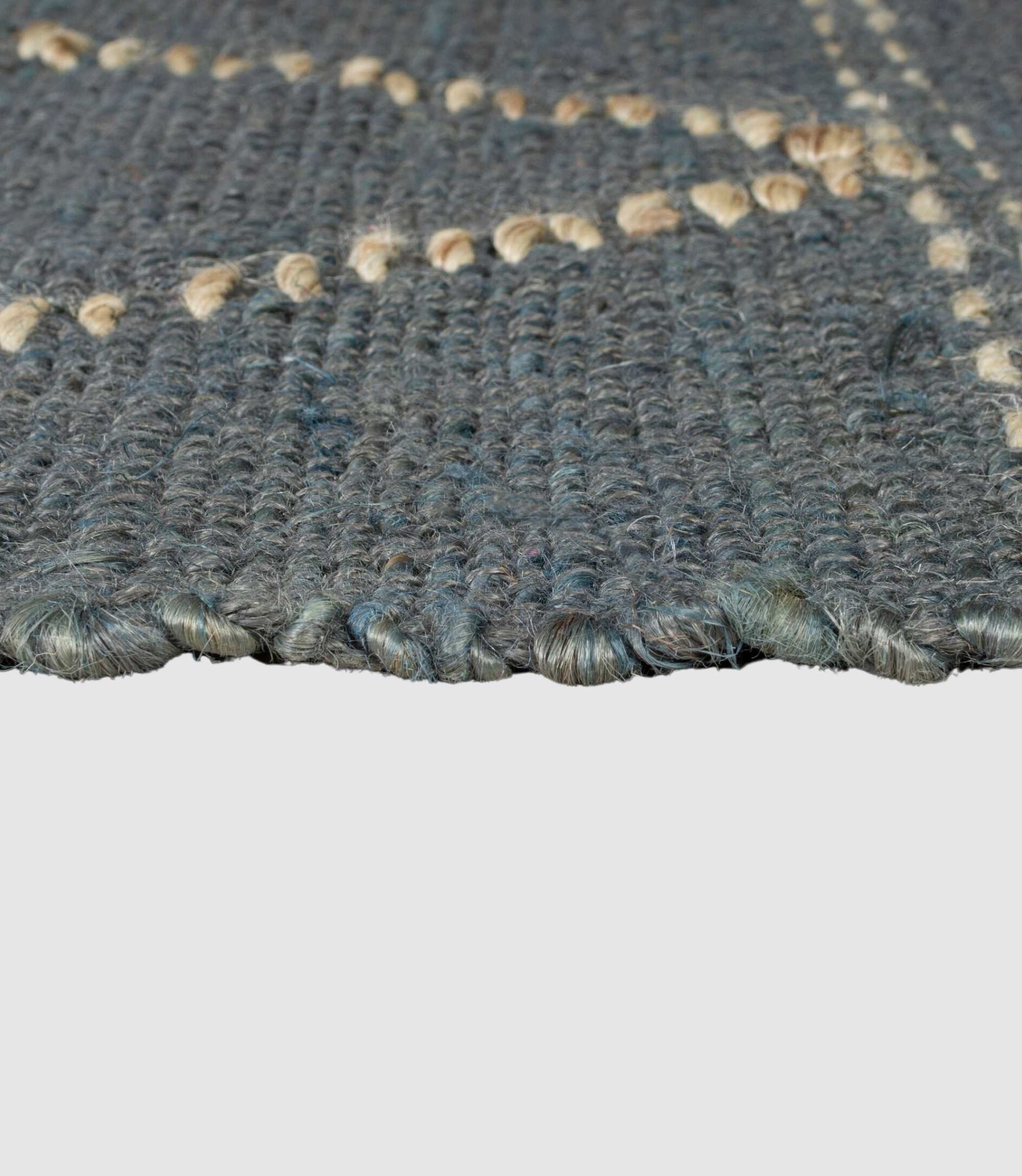 Jute-Teppich Rhombi Handgewebt Blau 160x230