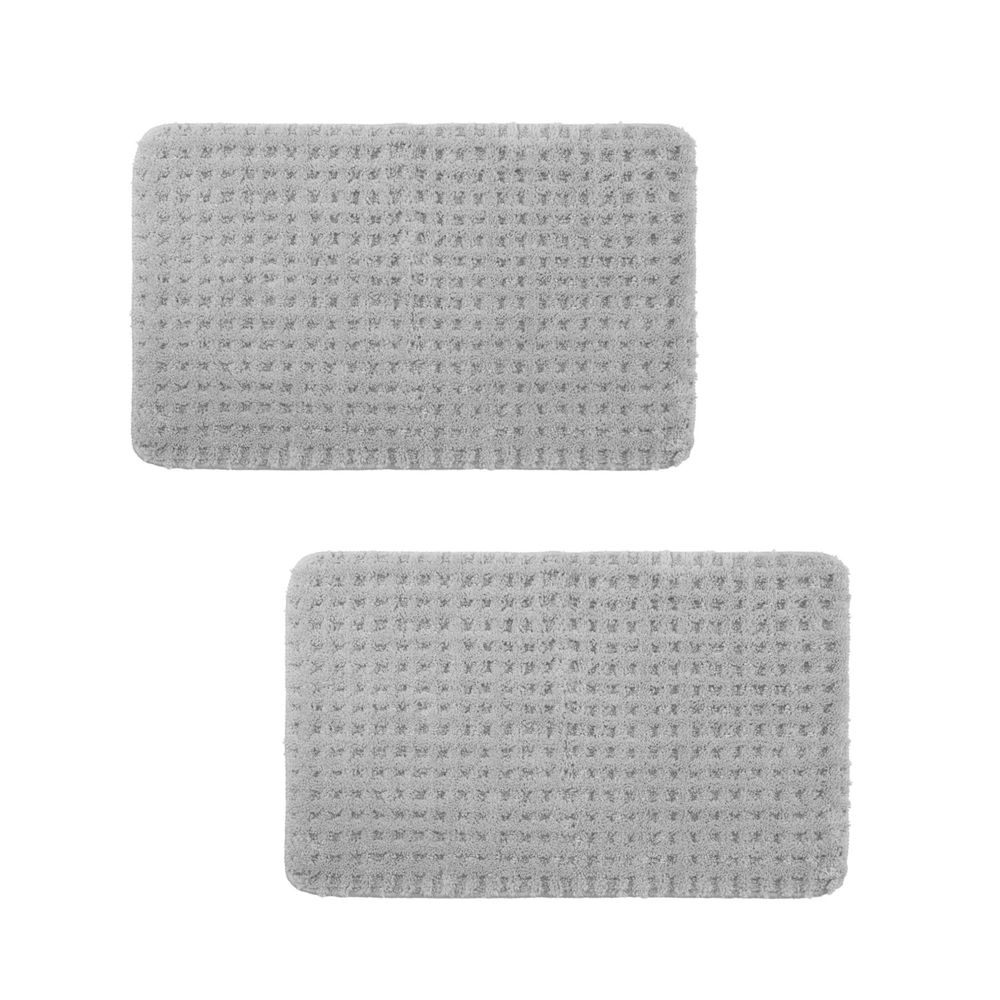 2x Badematte Microfaser Soft Grau Öko-Tex Standard 100