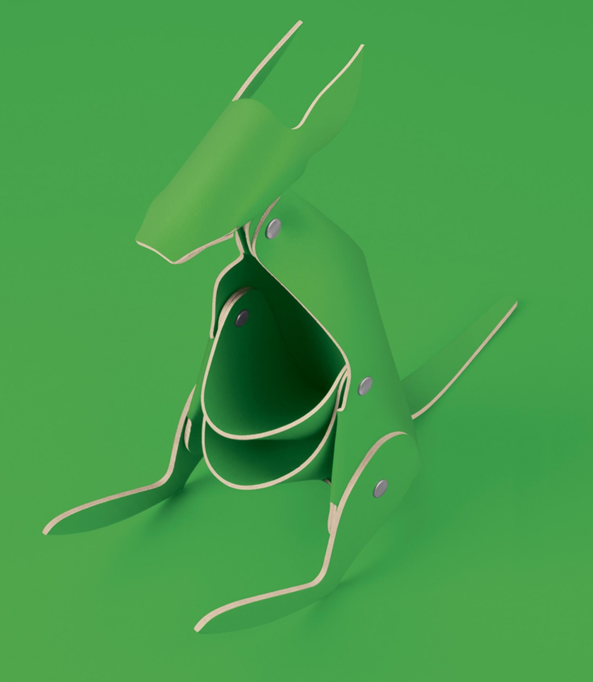 Känguru Schreibtischhelfer aus 100% Recyceltem Leder Grün