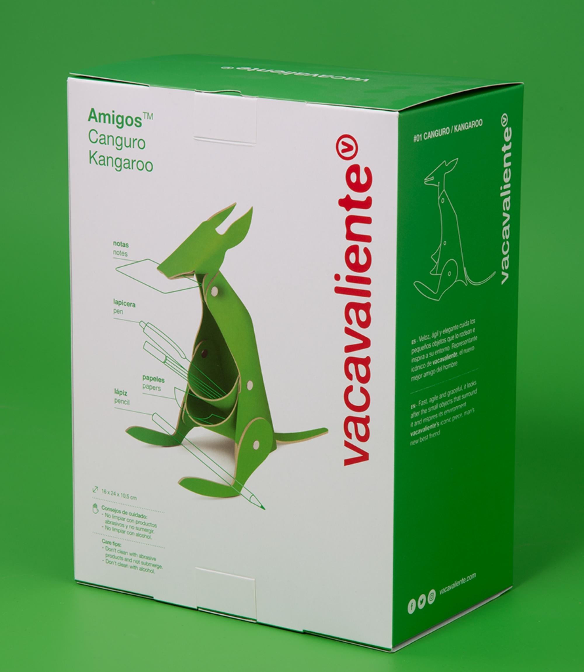 Känguru Schreibtischhelfer aus 100% Recyceltem Leder Grün