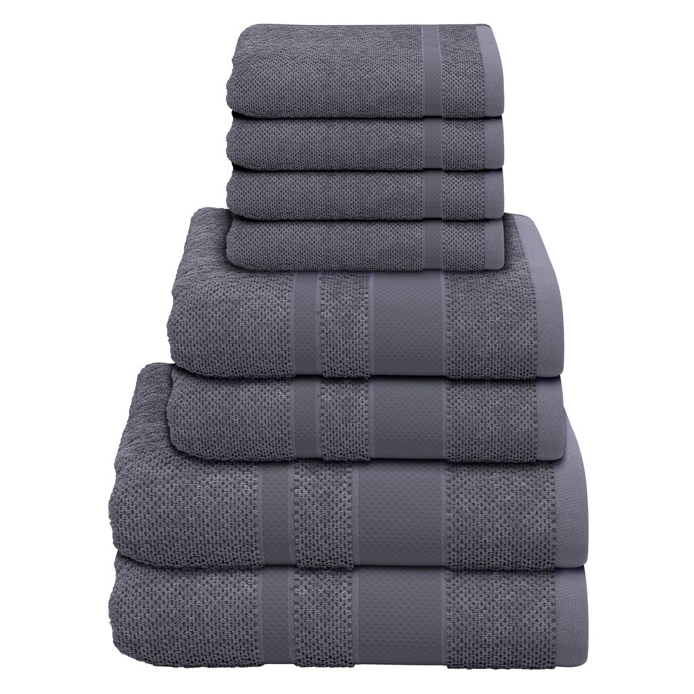 8-tlg. Handtuch-Set aus Baumwolle Grau