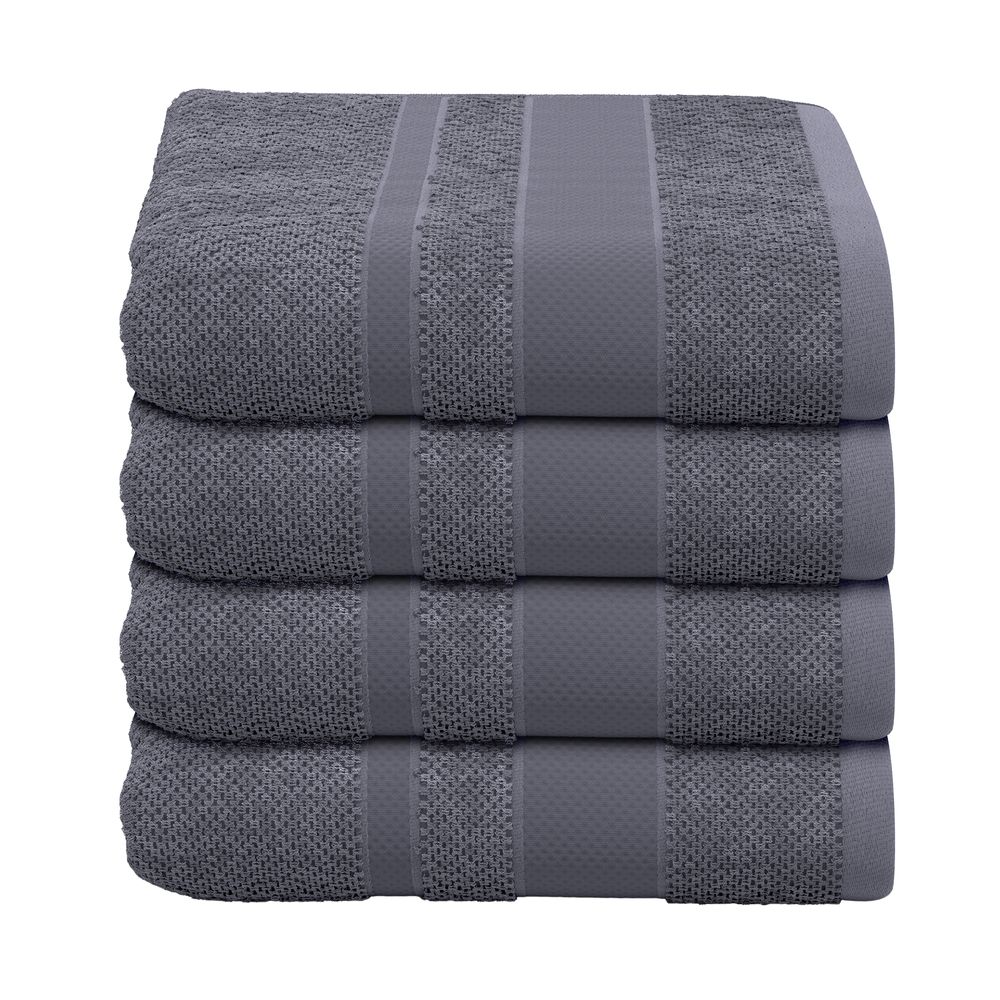 4-tlg. Handtuch-Set aus Baumwolle Grau Öko-Tex Standard 100