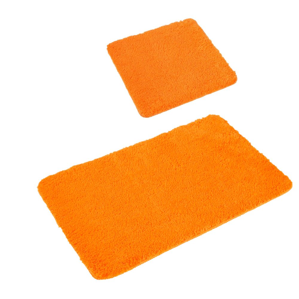 2tlg. Badematten-Set Microfaser Orange