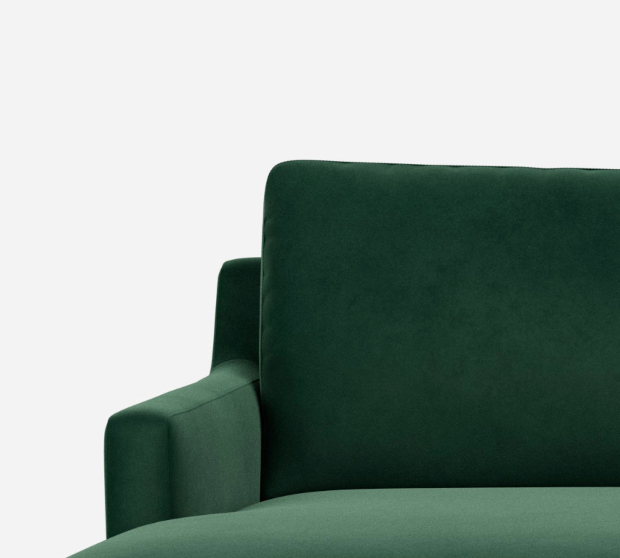Astha 3-Sitzer Sofa Récamiere Links Velour Lux Dark Green