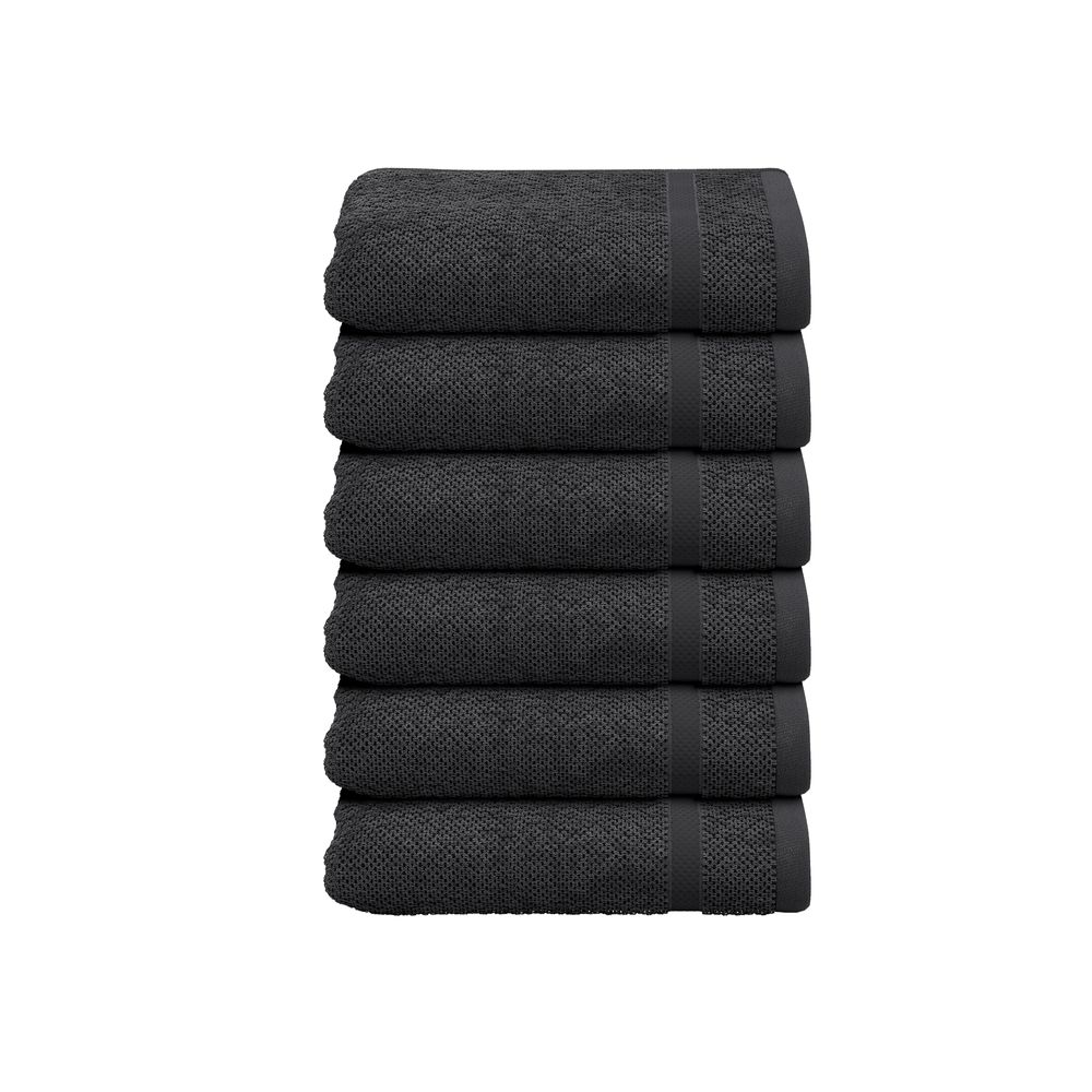6-tlg. Handtuch-Set aus Baumwolle Anthrazit