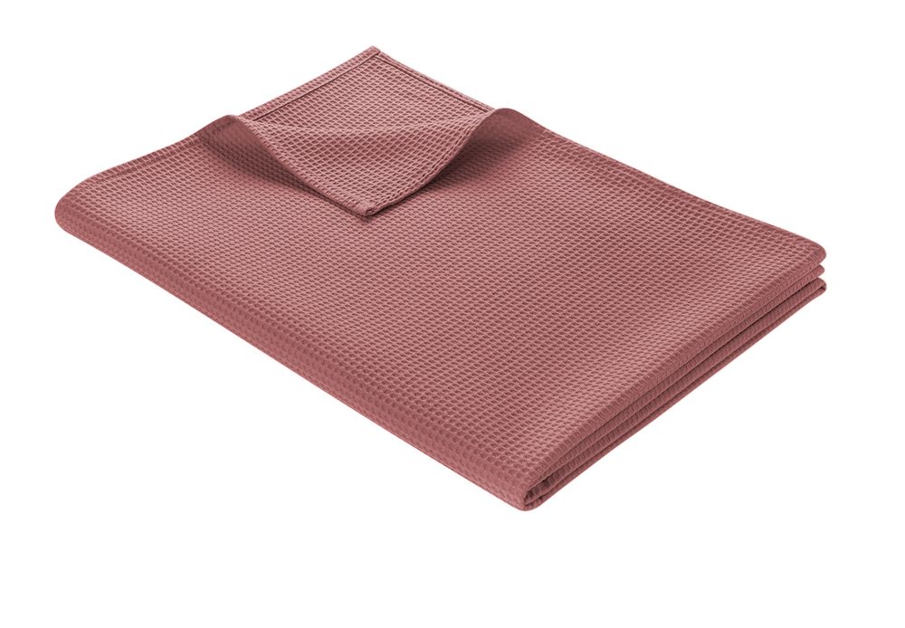 Leichte Decke aus Waffelpiqué 100% Baumwolle Rose Single
