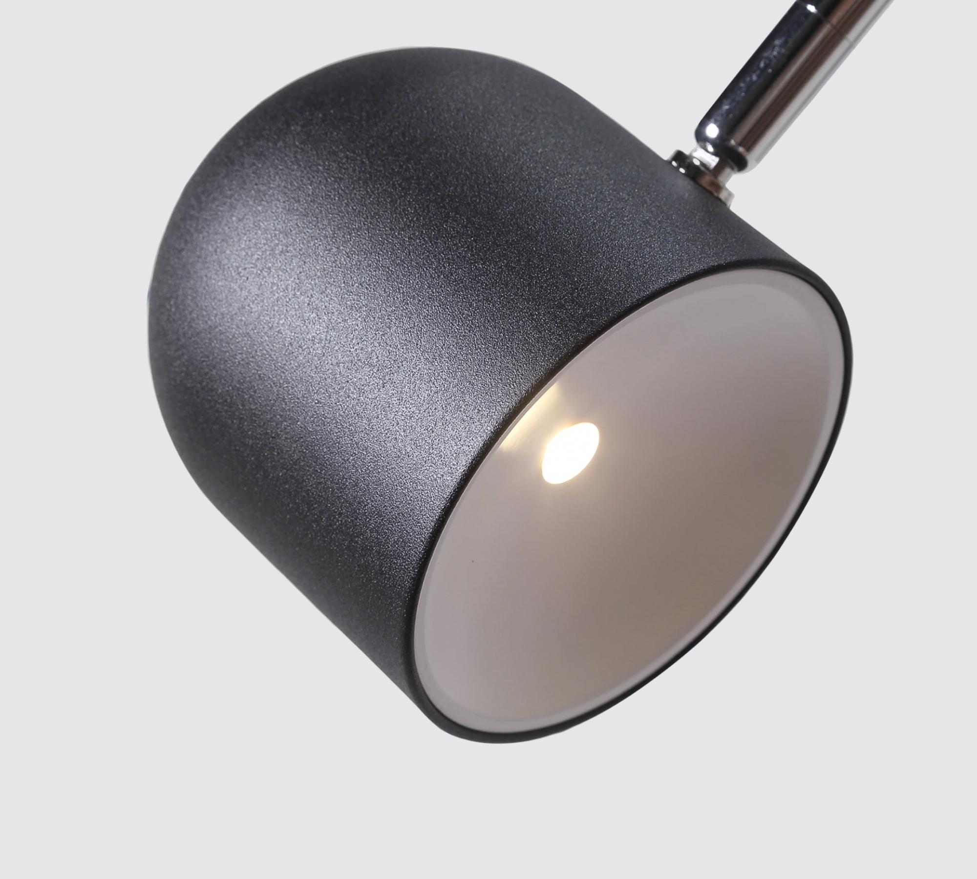 Puristische LED-Stehleuchte 2-Flammig Schwarz Eisen