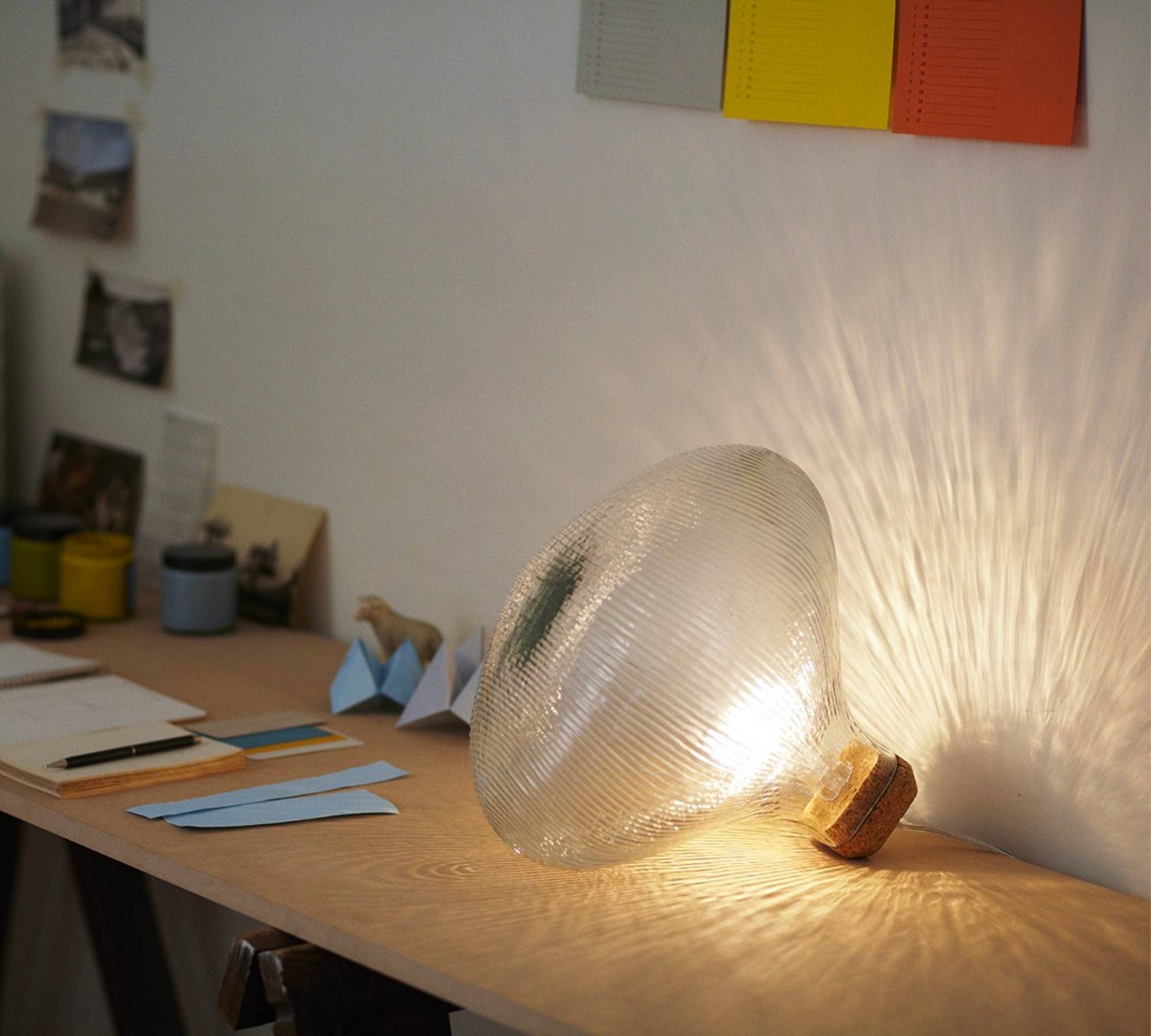 Tidelight Tischlampe Glass und Kork Transparent