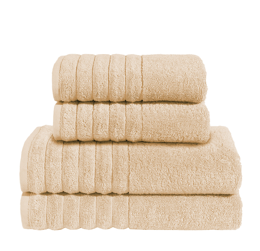 4-tlg. Handtuch-Set aus Baumwolle Beige