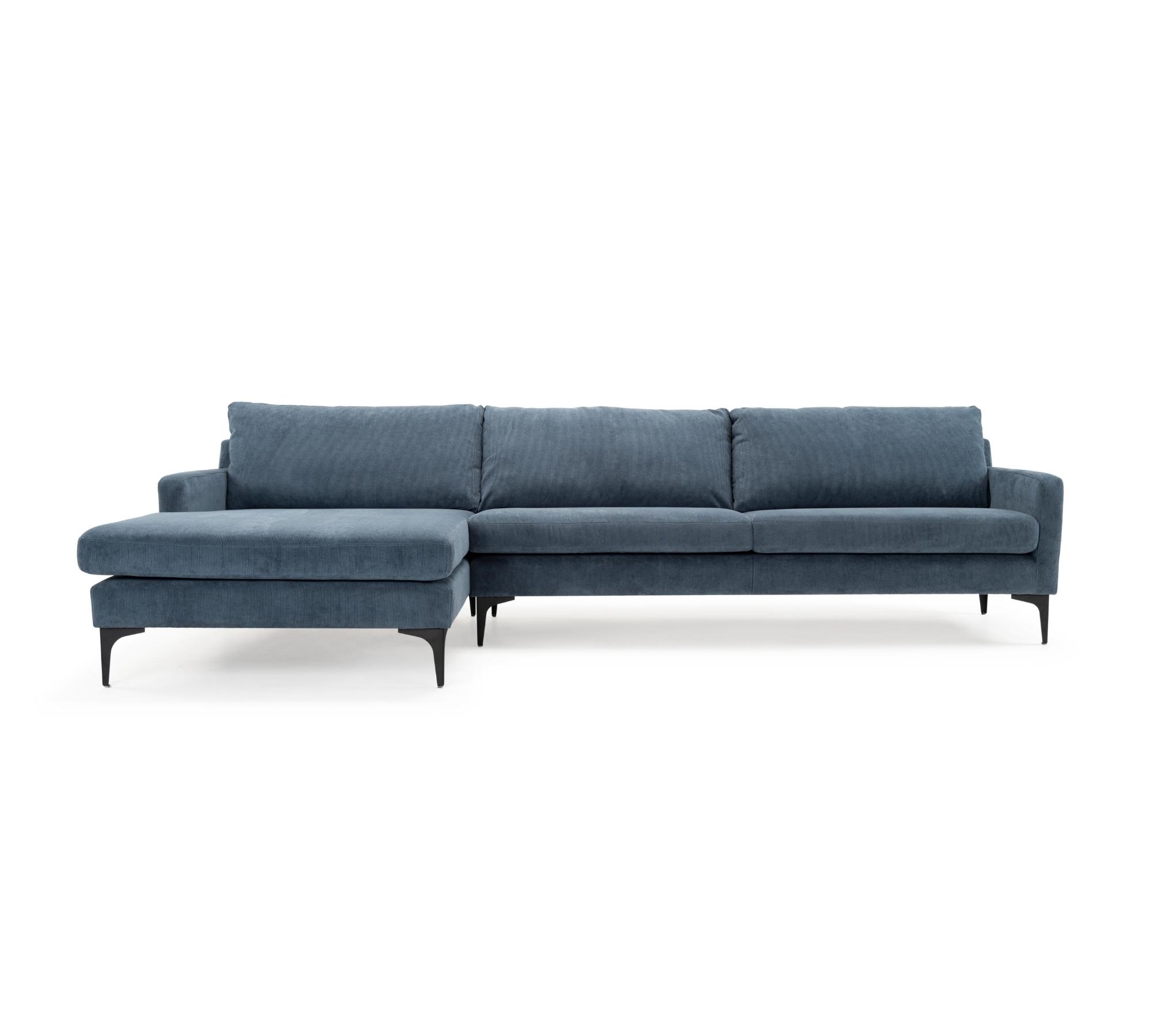 Astha Sofa mit Récamiere Links Blau