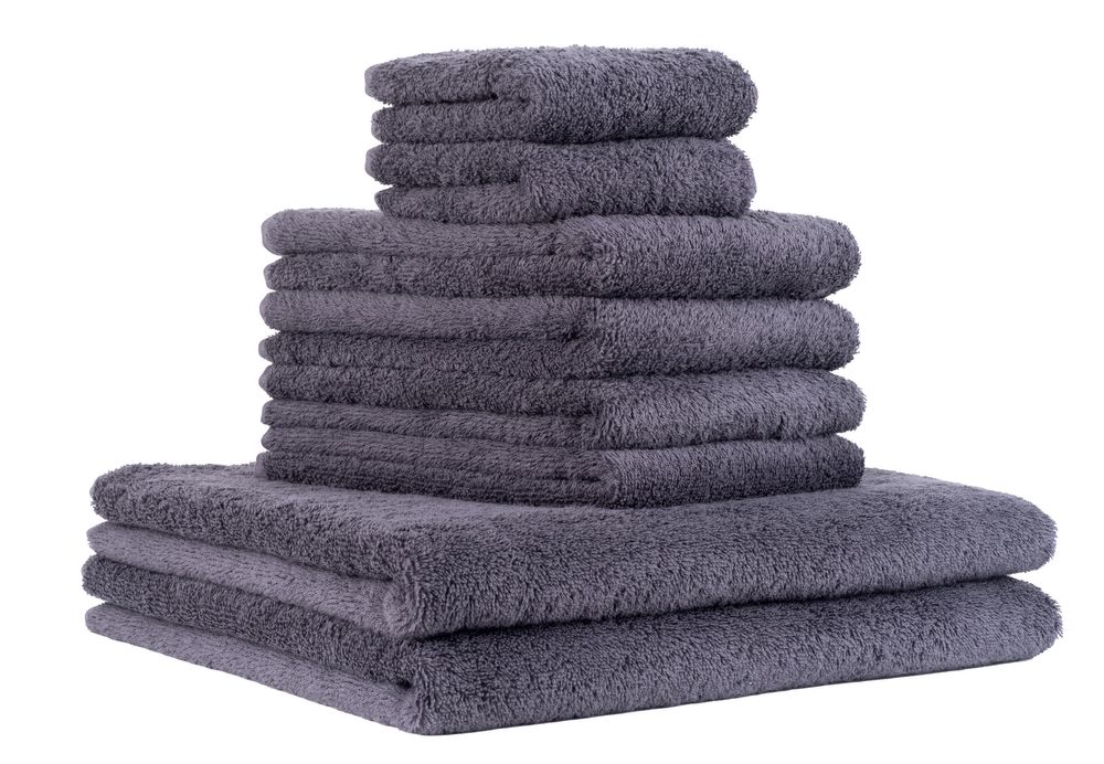 8-tlg. Handtuch-Set aus Baumwolle Grau