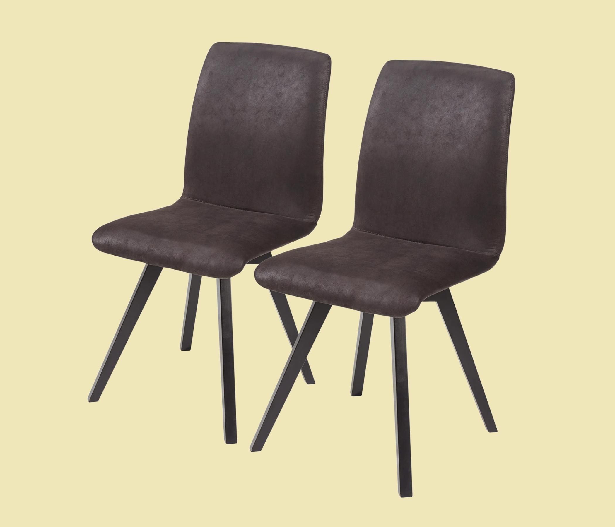 2x Stuhl aus hochwertigem Lederimitat Dunkelbraun
