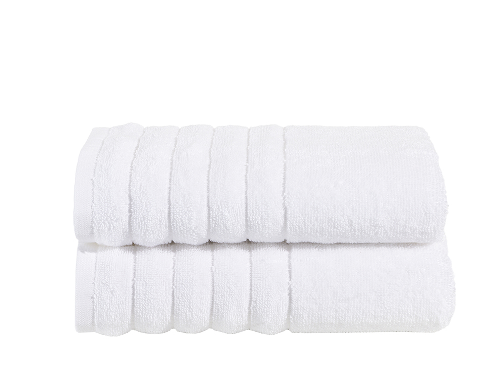 2-tlg. Handtuch-Set aus Baumwolle Weiß Öko-Tex Standard 100