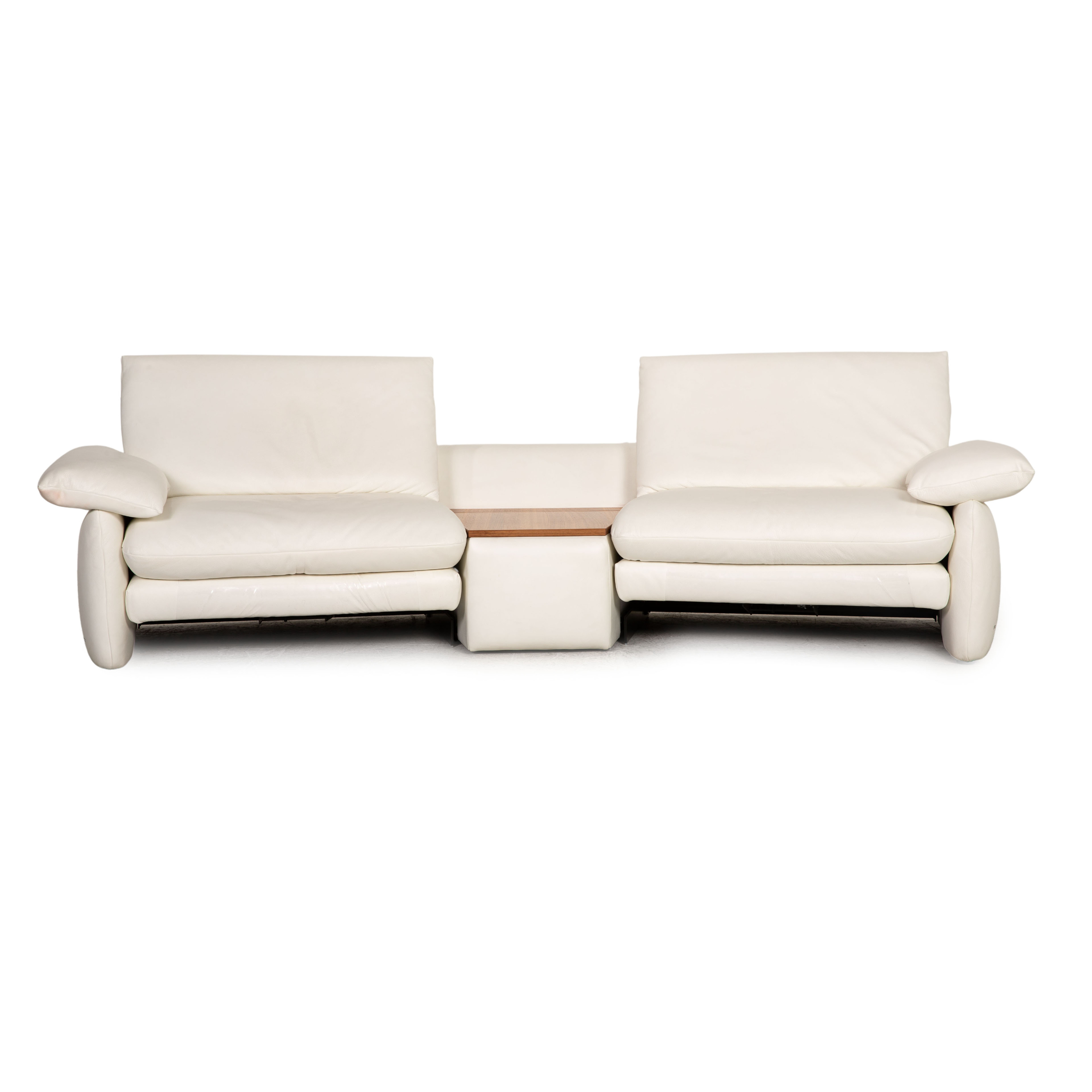 Relaxsofa mit Funktion Leder 2-Sitzer Weiß