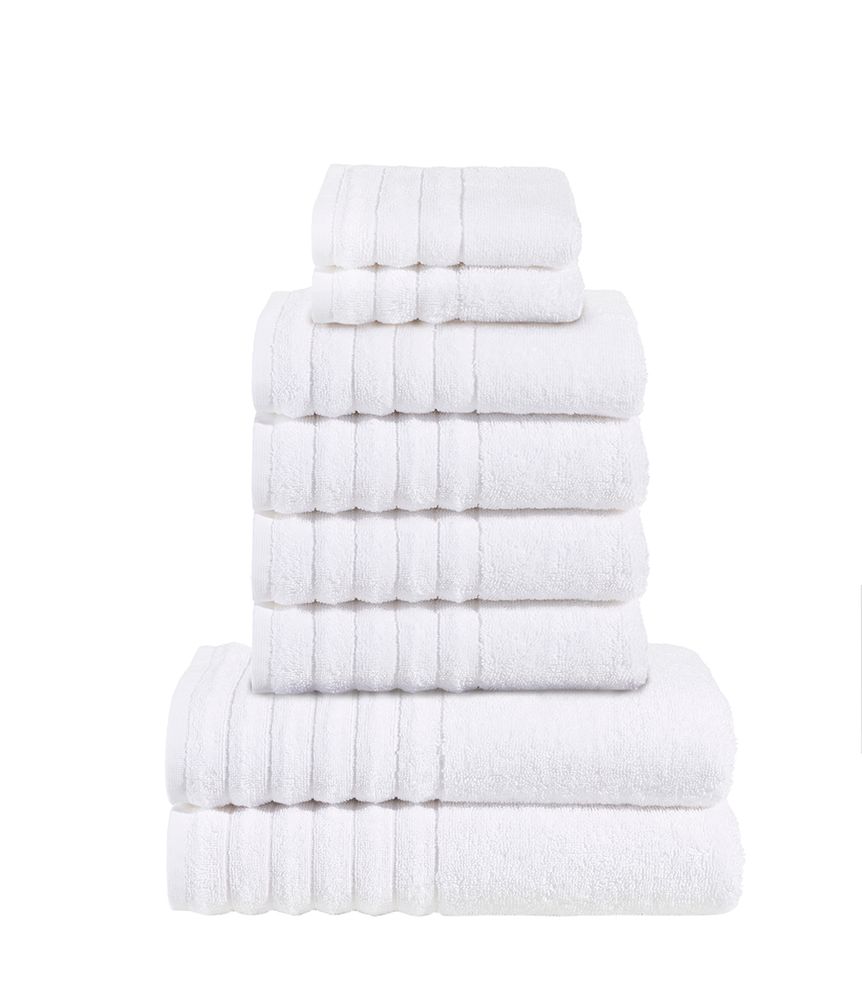8-tlg. Handtuch-Set aus Baumwolle Weiß Öko-Tex Standard 100