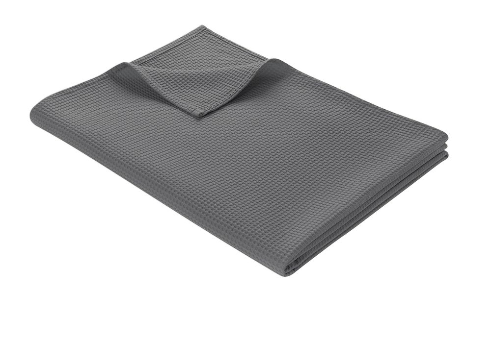 Leichte Decke aus Waffelpiqué 100% Baumwolle Grau Queen