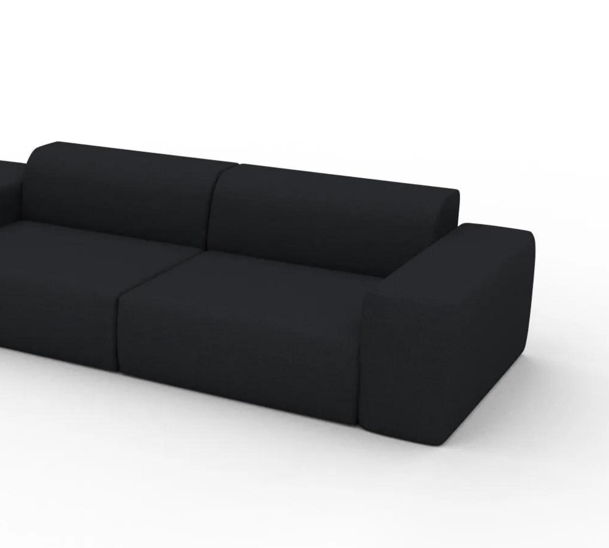 Pyllow 2-Sitzer Sofa Feingewebe Schwarz