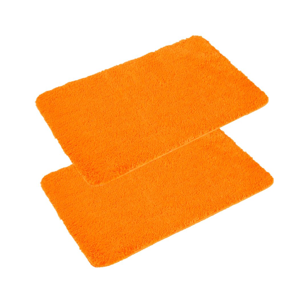 2x Badematte Microfaser Orange