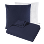 Kissen und Decken Set aus Waffelpiqué 100% Baumwolle Blau 0