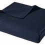 Kissen und Decken Set aus Waffelpiqué 100% Baumwolle Blau 1