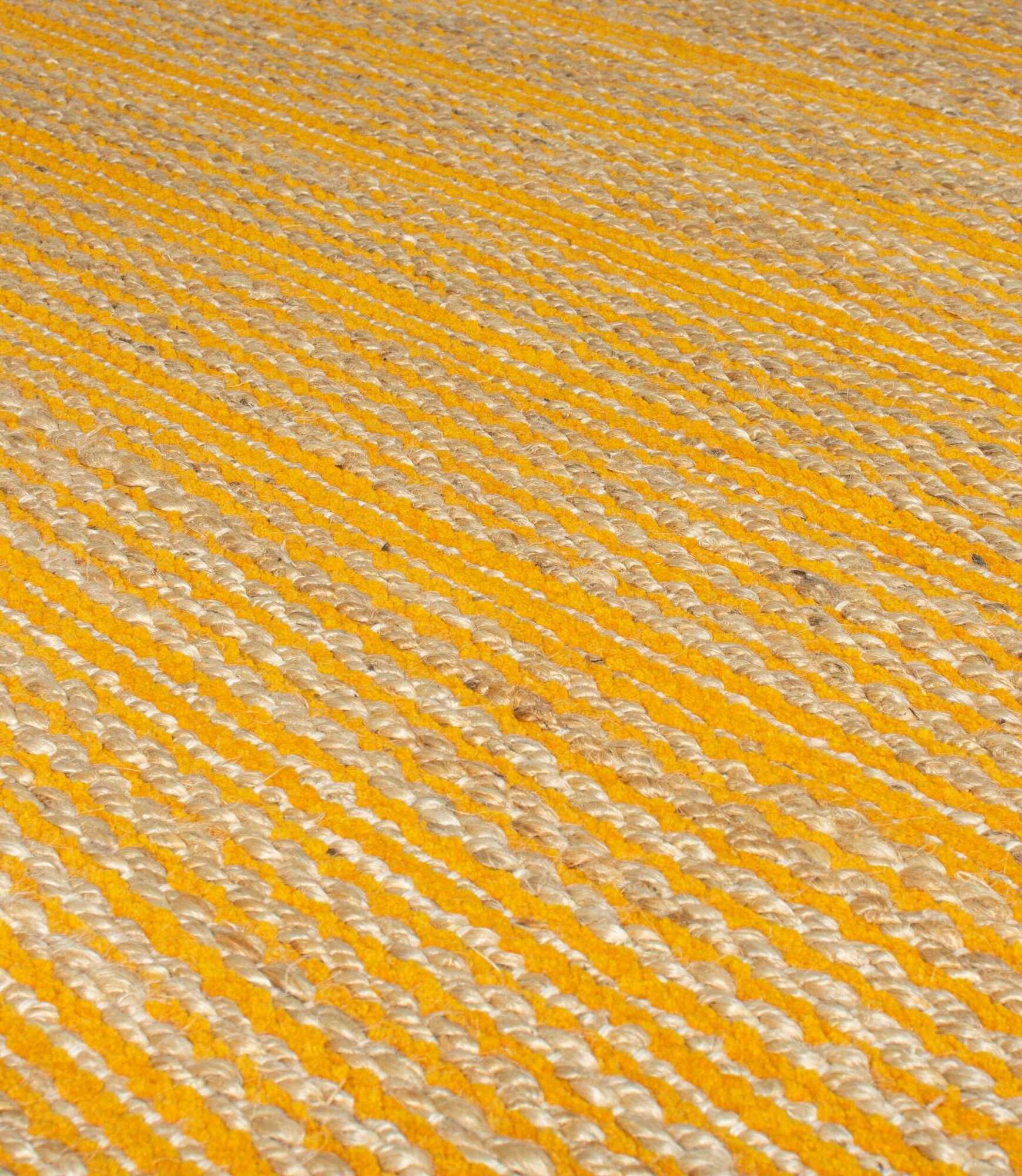 Jute-Chenille-Teppich Equinox Handgewebt Ockergelb 120x170 1