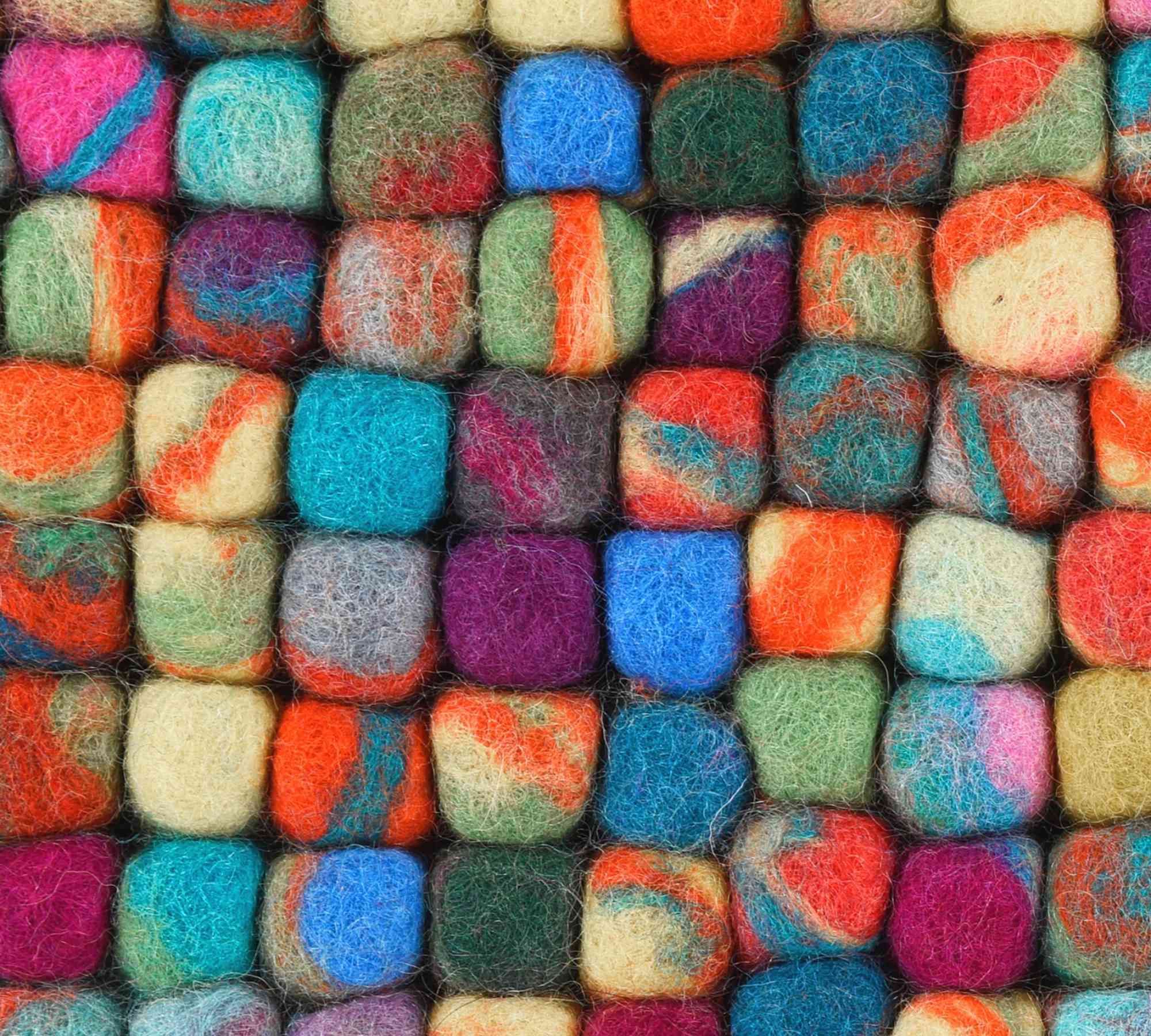Runder Wollteppich Schurwolle Multicolor ⌀ 34cm 2