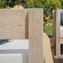 Outdoor Sessel Massivholz mit weißen Polstern 3