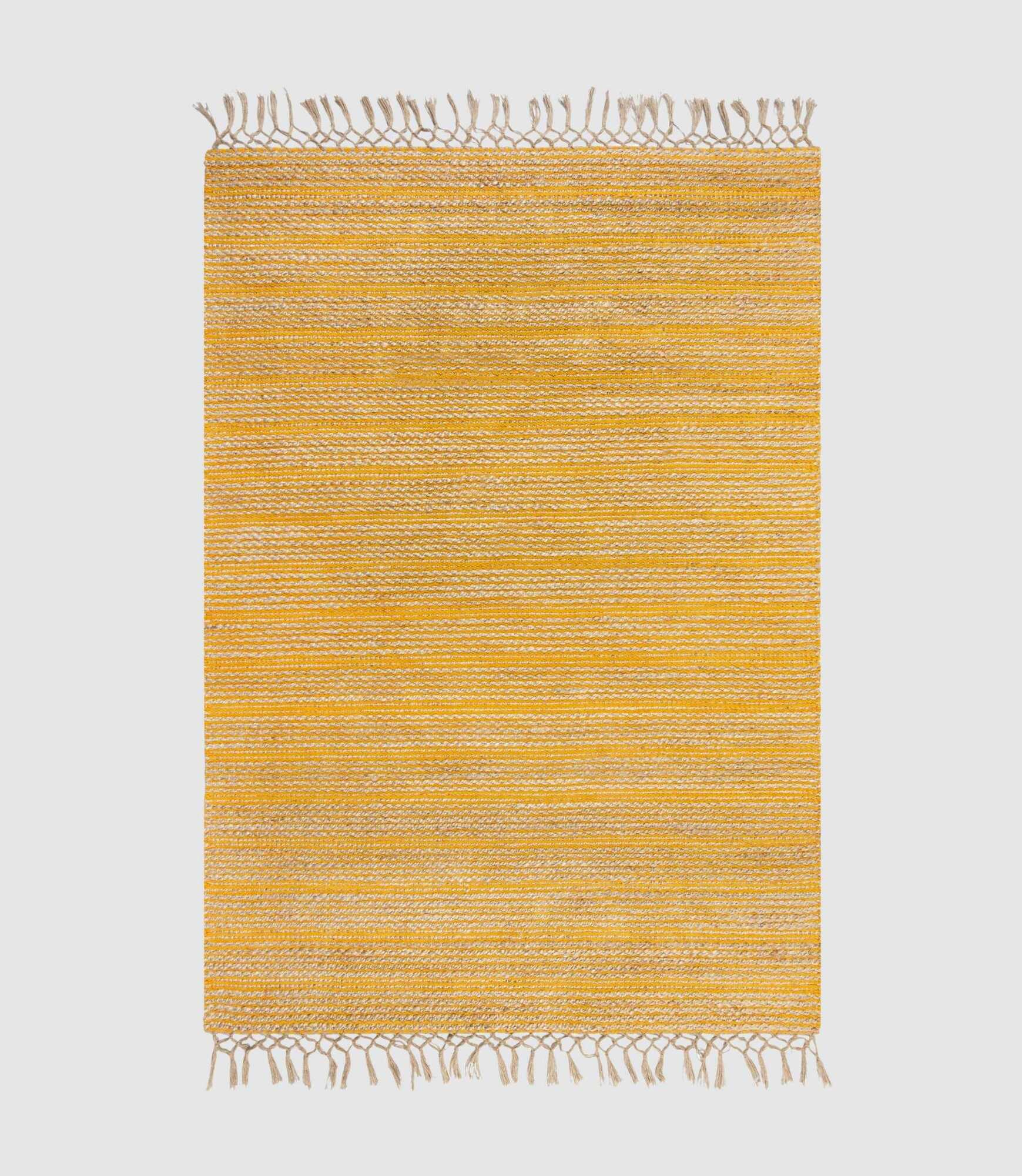 Jute-Chenille-Teppich Equinox Handgewebt Ockergelb 120x170 0