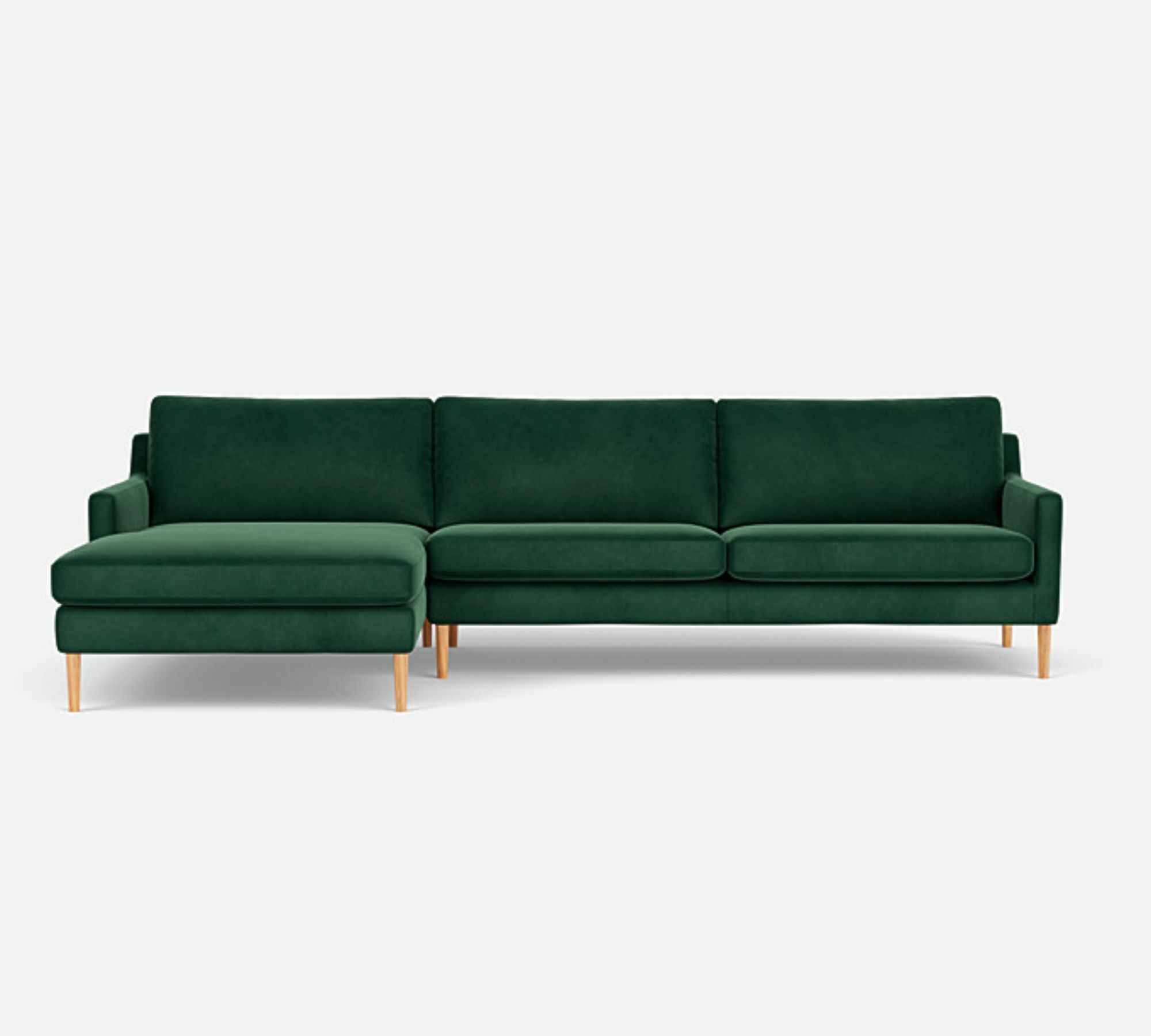 Astha 3-Sitzer Sofa Récamiere Links Velour Lux Dark Green 0