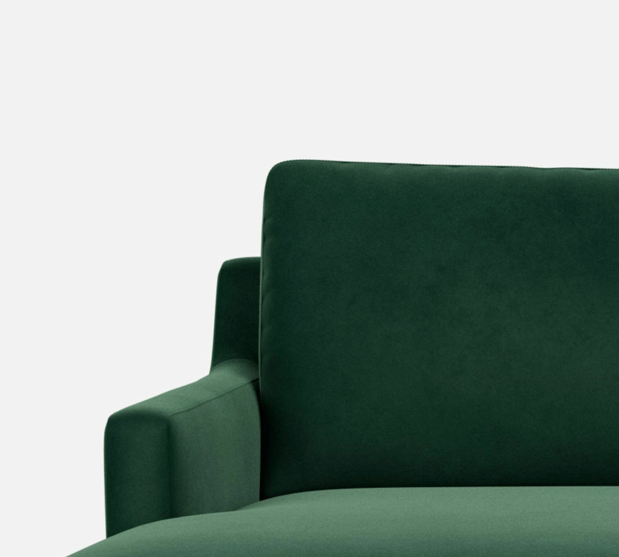 Astha 3-Sitzer Sofa Récamiere Links Velour Lux Dark Green 3