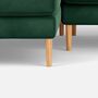 Astha 3-Sitzer Sofa Récamiere Links Velour Lux Dark Green 1