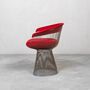 Knoll Platner Arm Chair aus Metall mit rotem Kissen 4