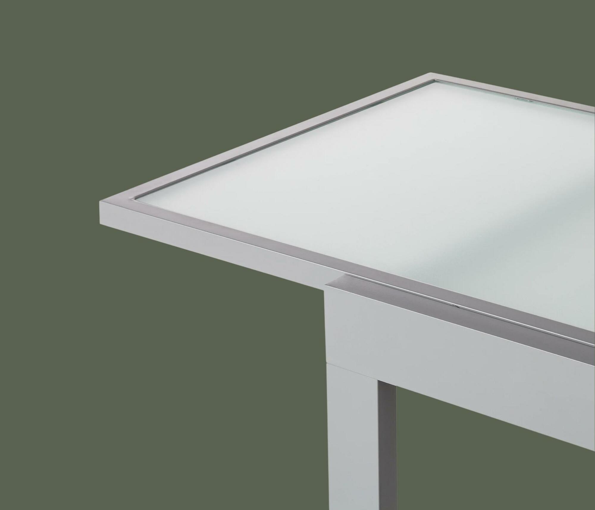 Ausziehbarer Gartentisch aus Aluminium und Glas  1