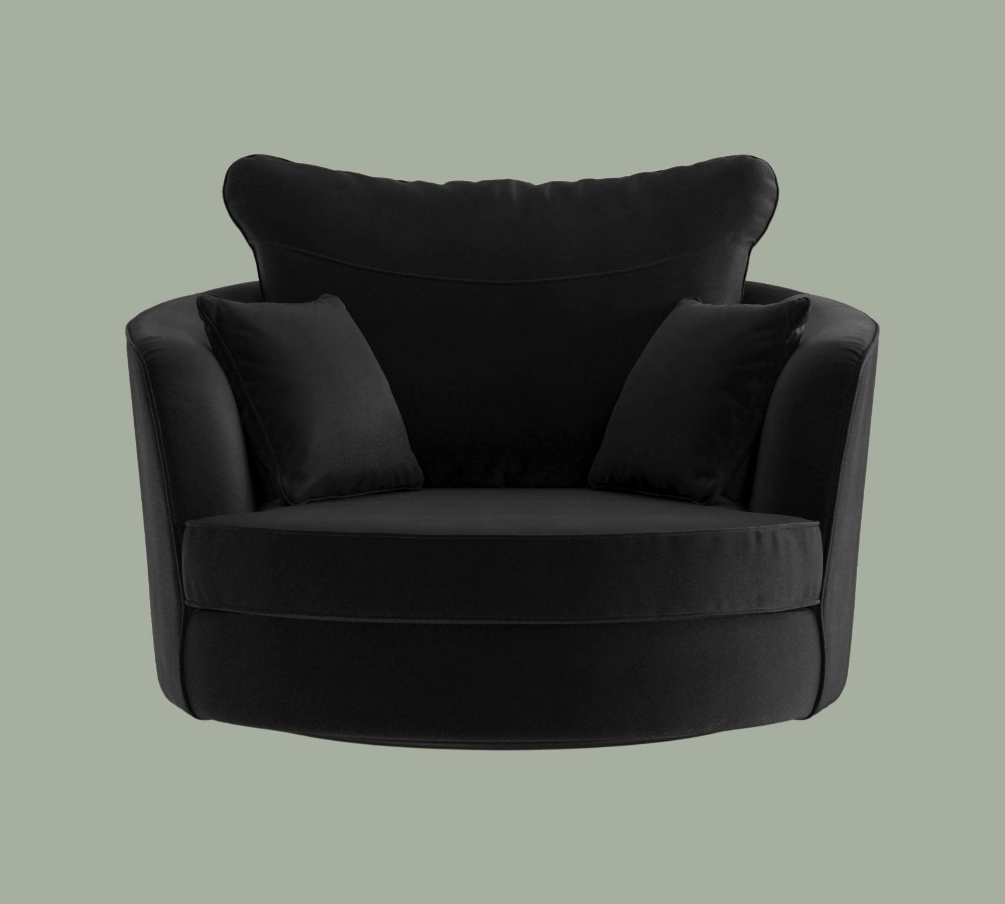 Drehbarer Sessel Vendôme Samt Schwarz 0