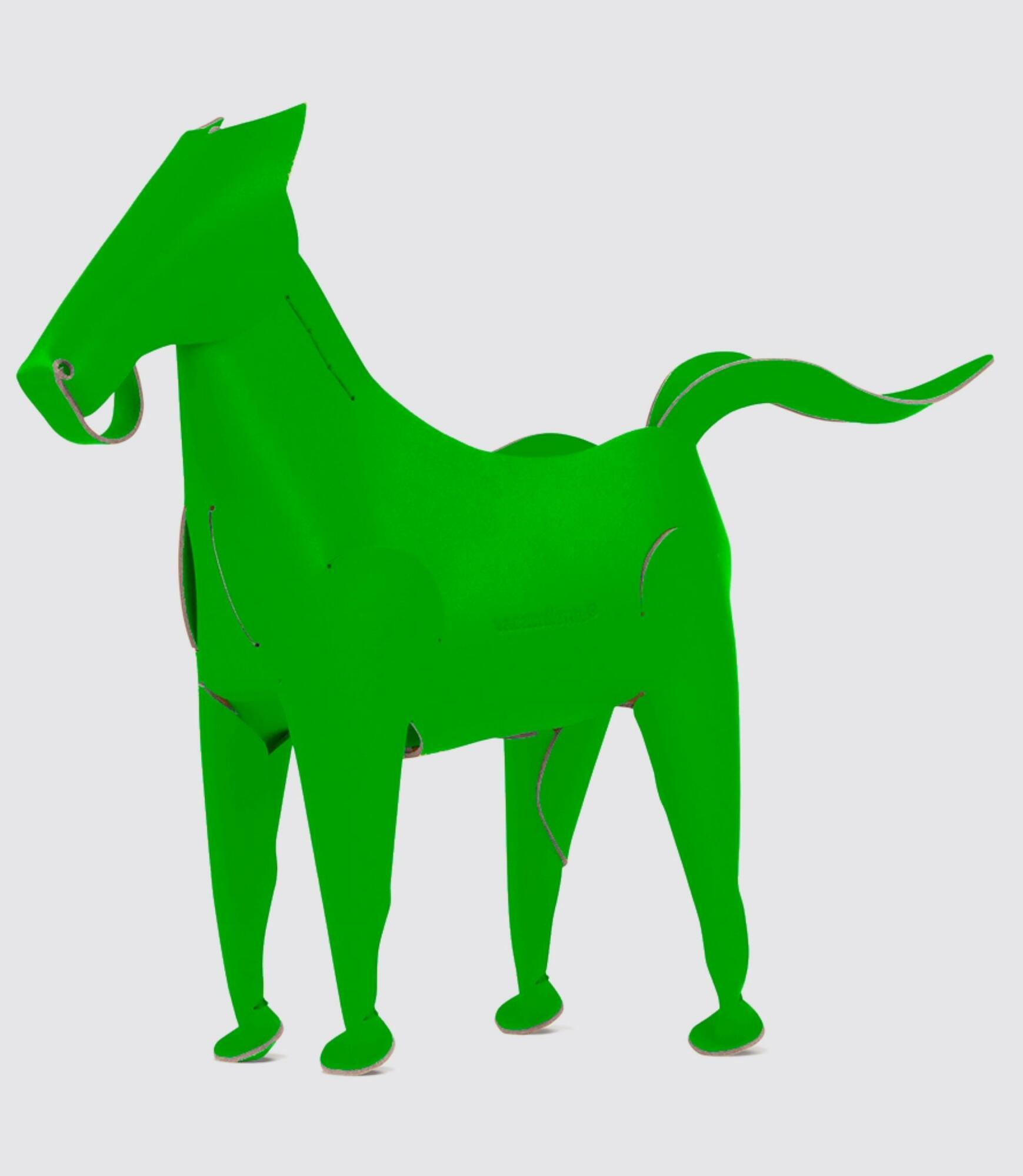 Pferd Schreibtischhelfer aus 100% Recyceltem Leder Grün 2