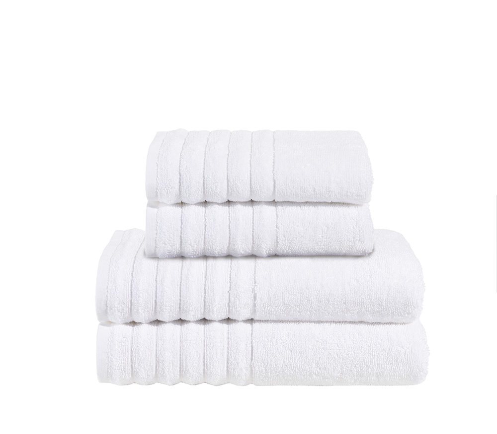 4-tlg. Handtuch-Set aus Baumwolle Weiß 0