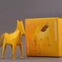 Pferd Schreibtischhelfer aus 100% Recyceltem Leder Gelb 2