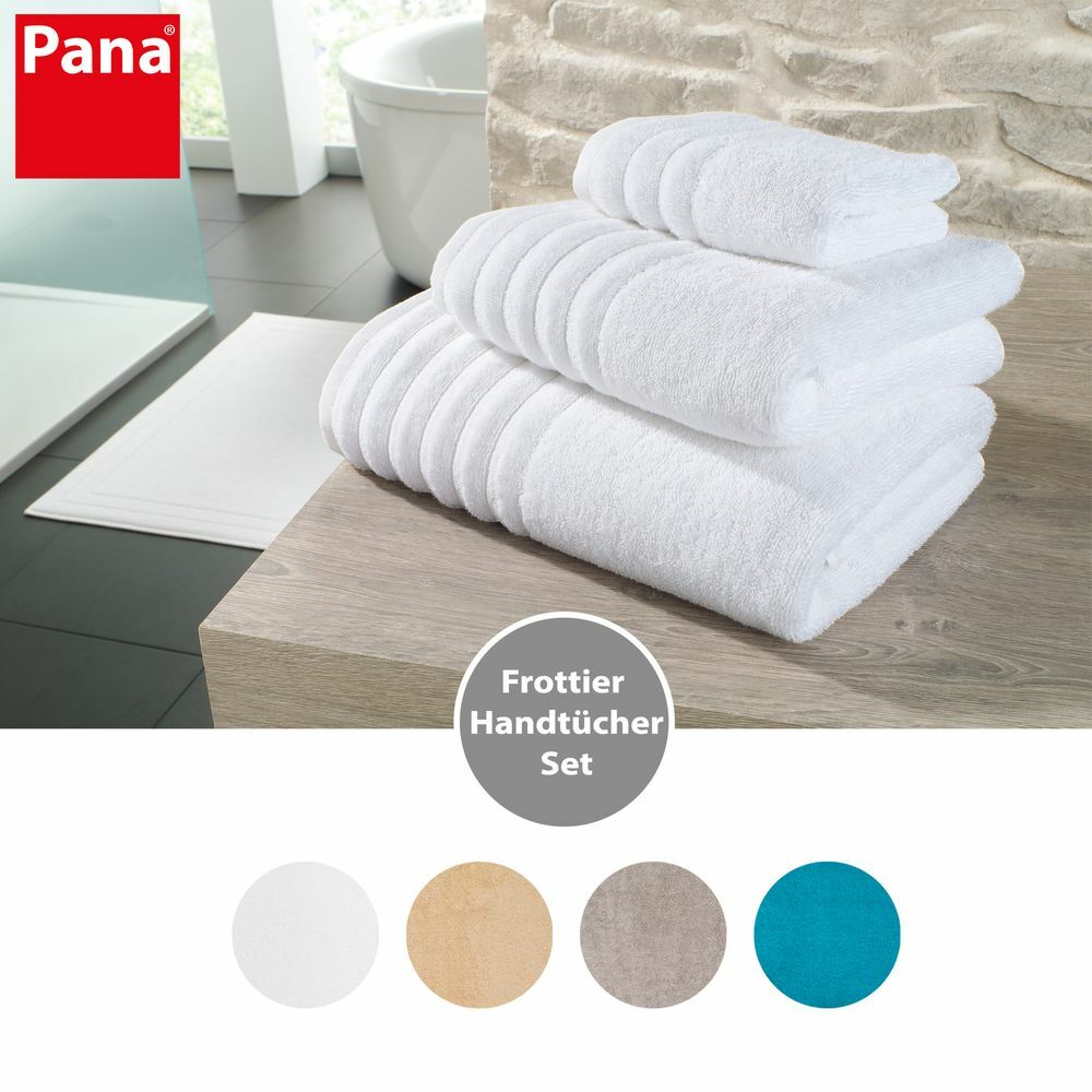 4-tlg. Handtuch-Set aus Baumwolle Weiß 5