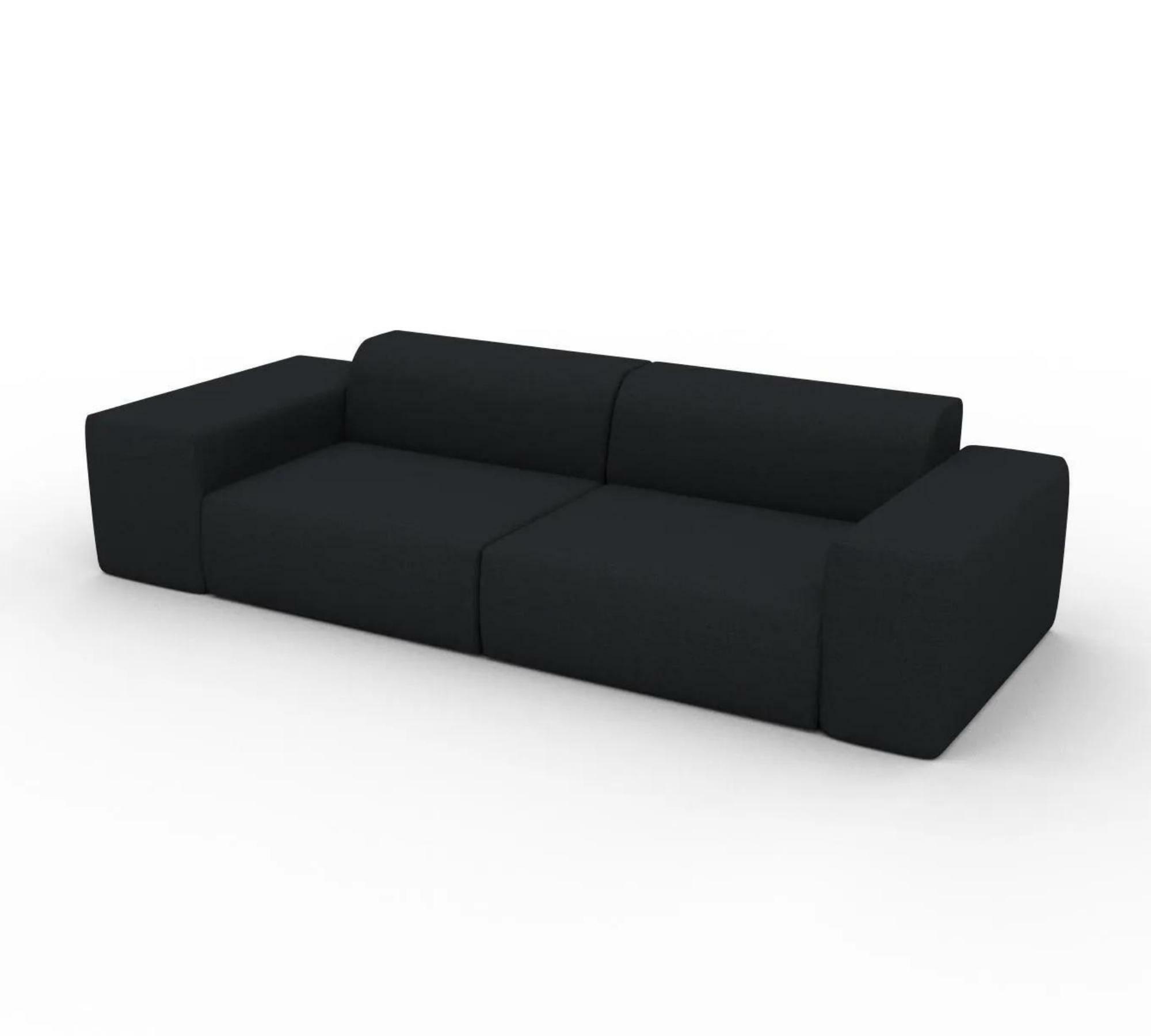 Pyllow 2-Sitzer Sofa Feingewebe Schwarz 1