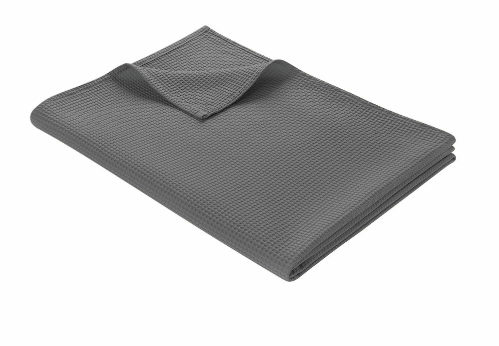 Leichte Decke aus Waffelpiqué 100% Baumwolle Grau Single 0